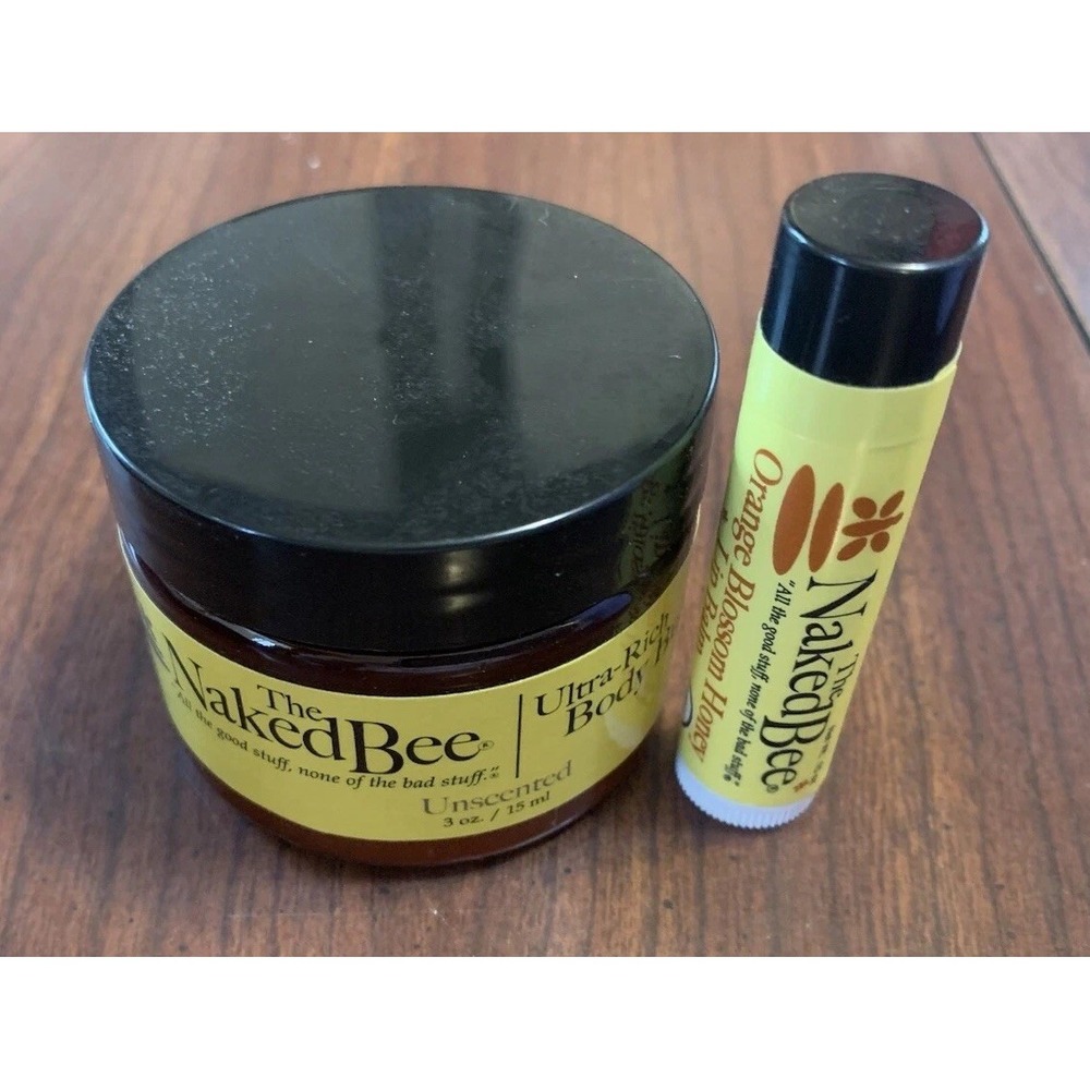 THE NAKED‎ BEE Set Body Butter And Orange Blossom Honey Lip Balm New